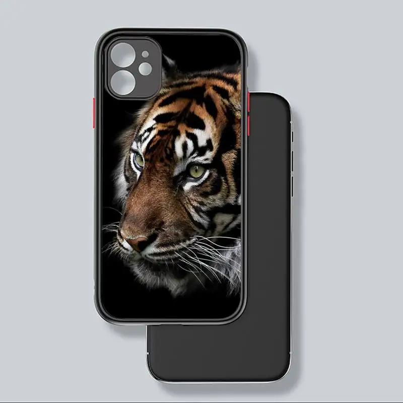 

Fashion Tiger Leopard Phone Case For iphone 12 11 8 7 plus mini x xs xr pro max matte transparent cover