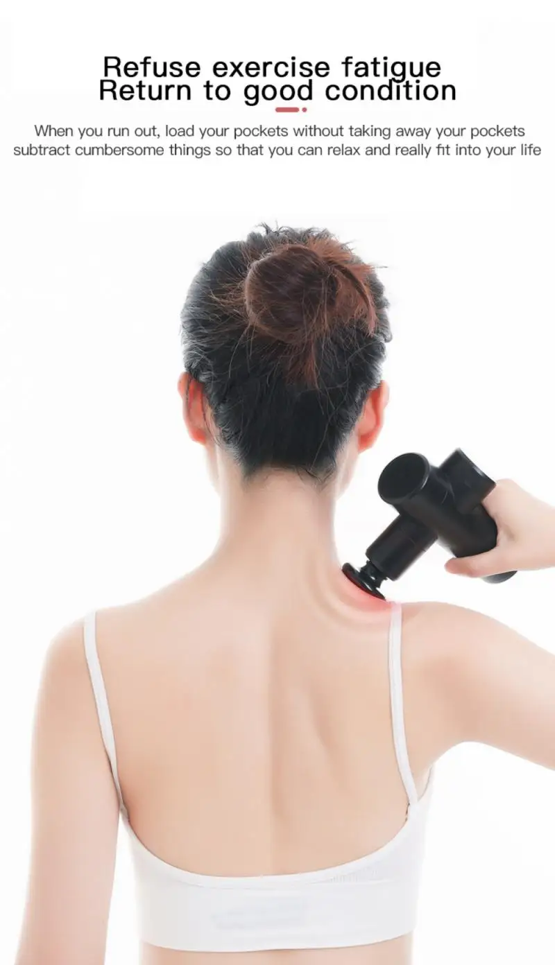 

New Portable Massage Gun Deep Muscle Massager Muscle Pain Body Neck Massage Exercising Relaxation Slimming Shaping Pain Relief