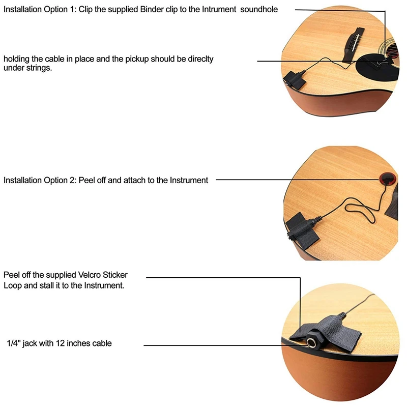 2 шт. пьезо контактный микрофон пикап для гитары скрипки банджо мандолина укулеле