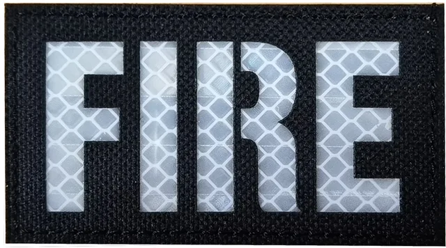 Reflective Fire Fighter Embroidered Patch Rescue Hook Glow in Dark Patches Medic Tactical Combat FIREFIGHTE PVC Badges 6