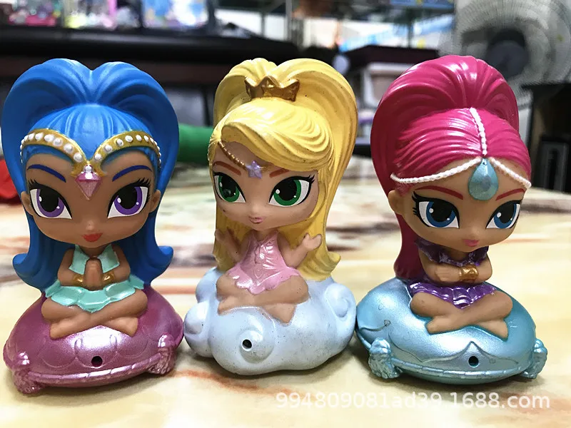 3pcs New princess Shimmer action figures Fashion Shine sister flexible glue doll Bathing toy set gifts for girls baby  Игрушки и