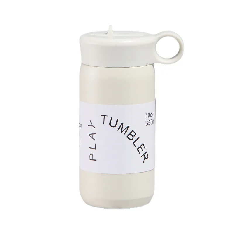 Термос из нержавеющей стали 304 на 350 мл для детей, студентов и женщин с крышкой-соломинкой для кофе на вынос.