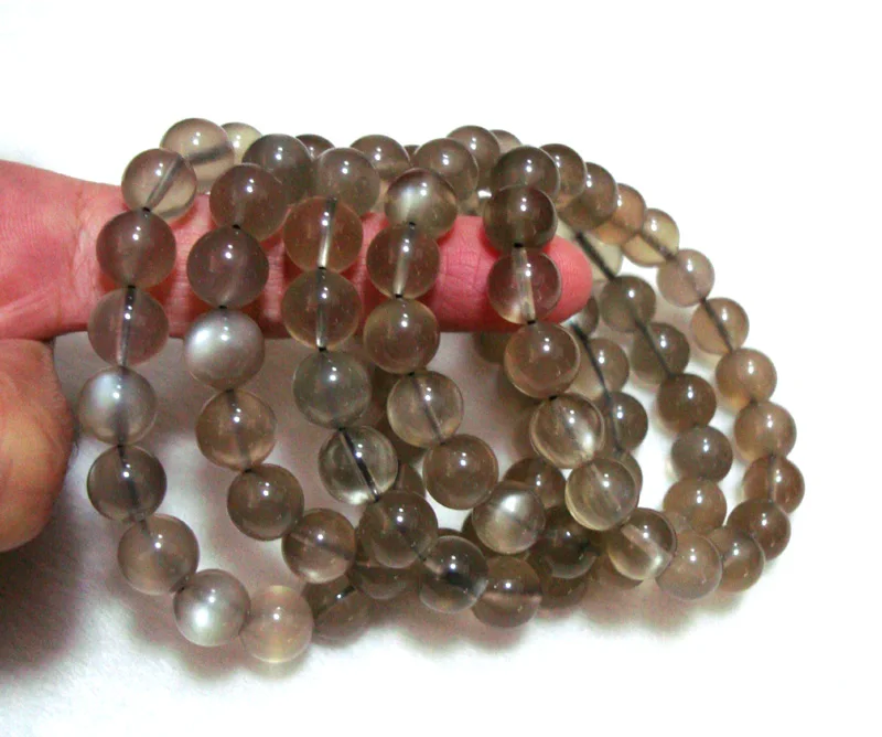 Браслет с бусинами из лунного камня 10 мм|Бусины| |