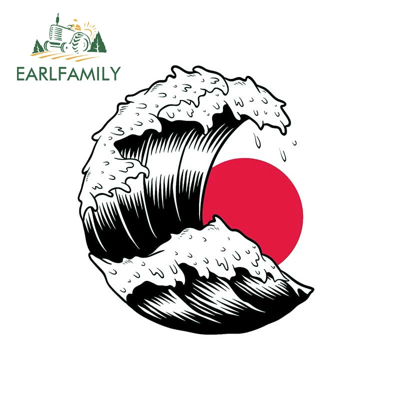 EARLFAMILY 13 см x 8 для Kanagawa Wave Японские Автомобильные наклейки с защитой от царапин