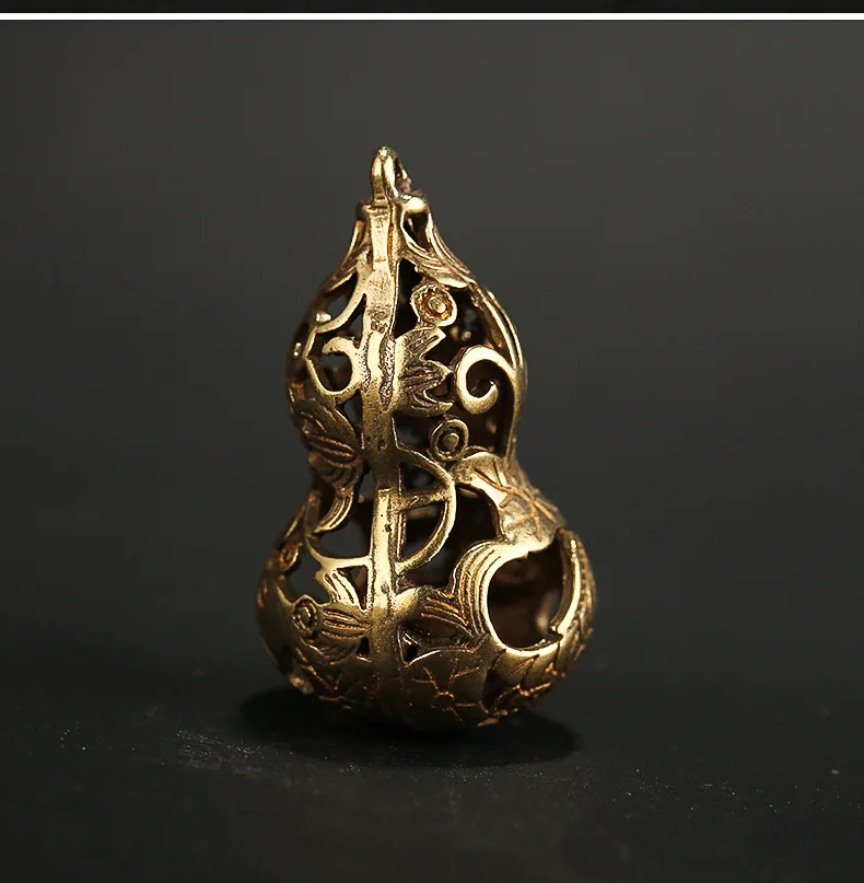 Латунная резная тыква в стиле ретро ручной работы с вырезами миниатюрное