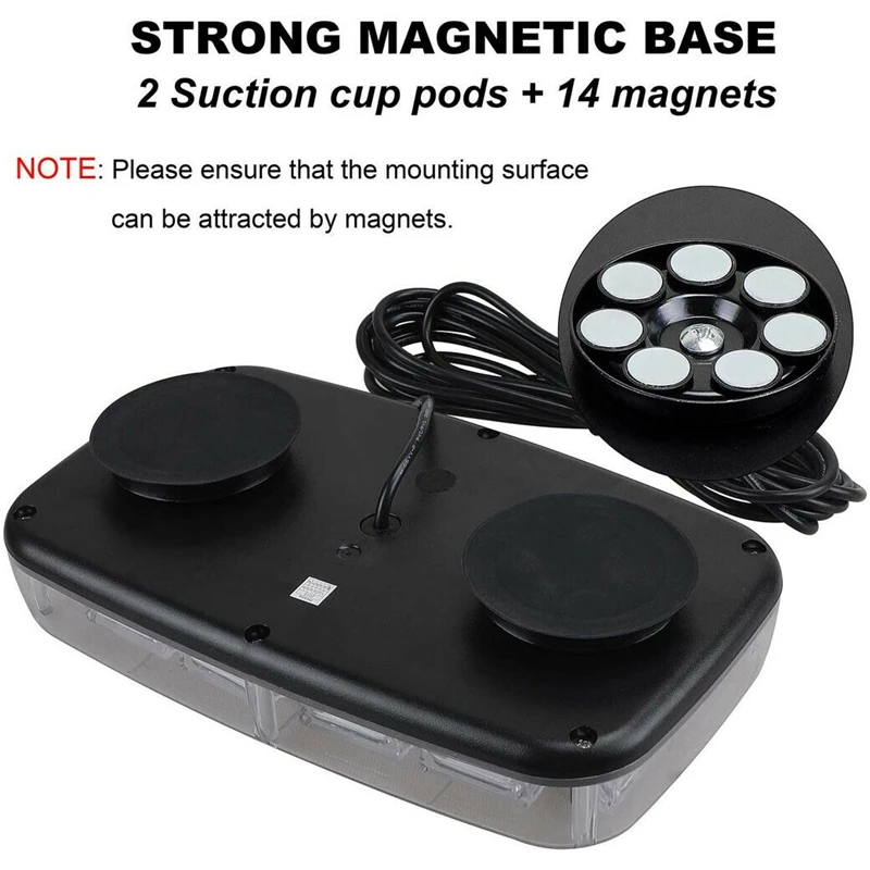 Аварийный мини-стробоскосветильник на крышу 48 светодиодный желтого и белого