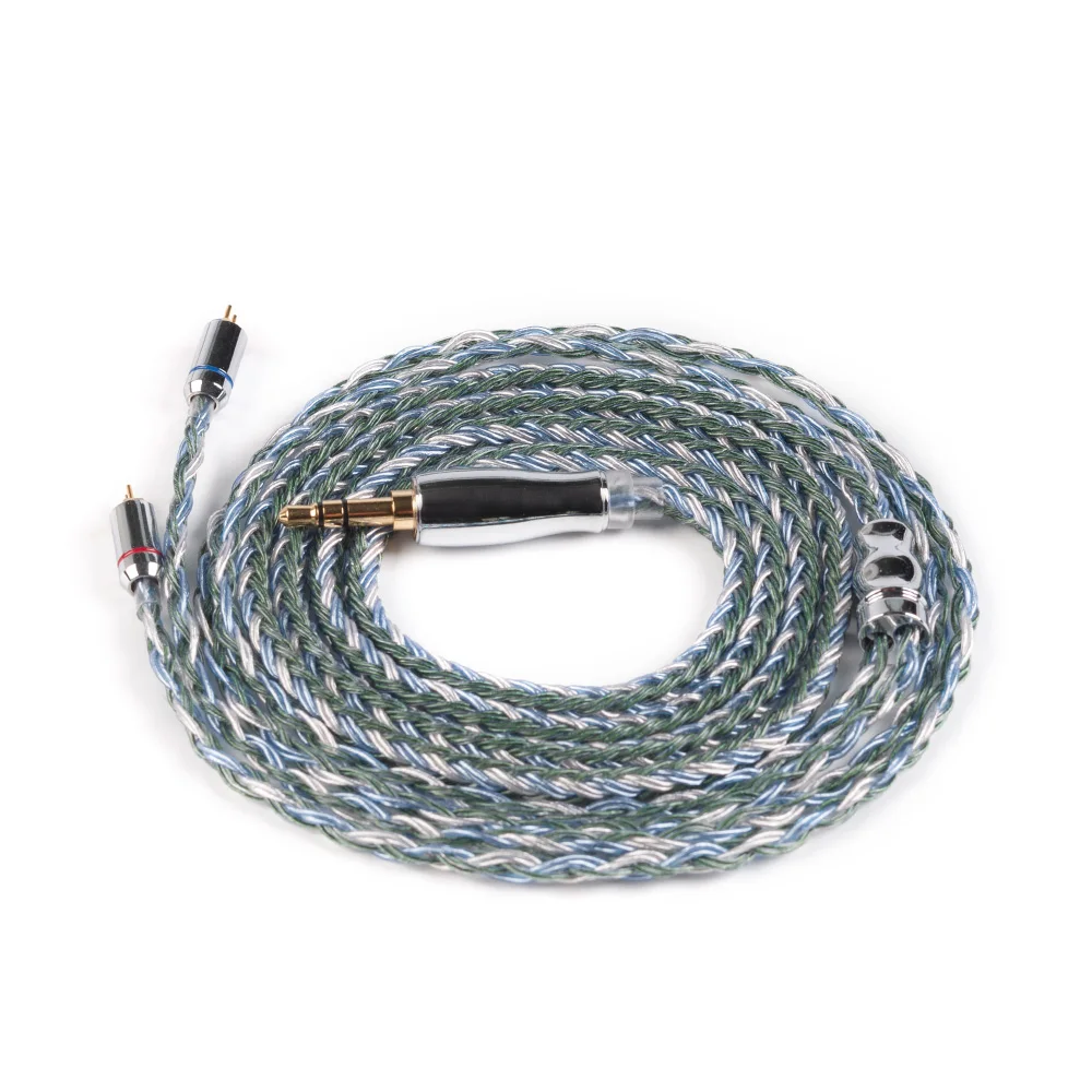 2pin 3.5mm Yinyoo 16 ядра Модернизированный посеребренный Медь кабель 2,5/3,5/4,4 мм с MMCX/2pin/QDC TFZ разъем для KZ ZS10 proZSX BLON BL-03 - Цвет: 2pin 3.5mm