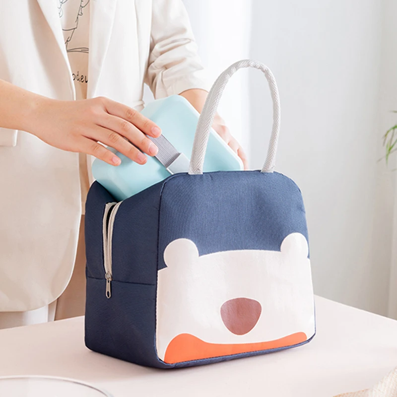 

Household Japanese Style Thick Waterproof Portable Lunch Box Insulation Bag Dustproof Zipper Seal Lunch Bag for Students Workers