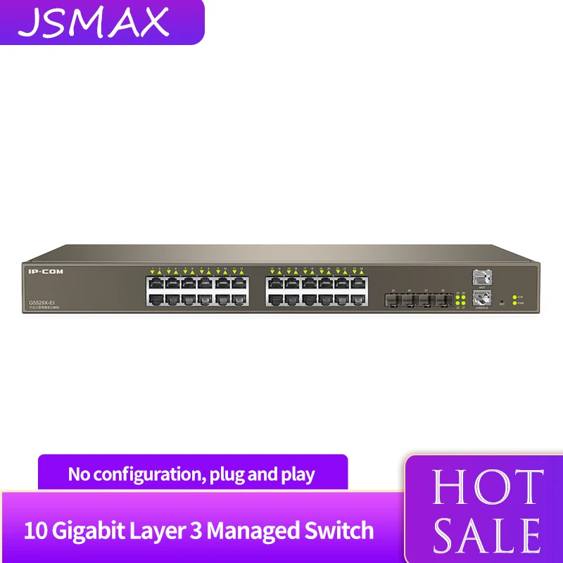JSMAX IPCOM G5528X-EI 24*10/100/1000 Мбит/с RJ45 порты L3 управляемый сетевой Переключатель