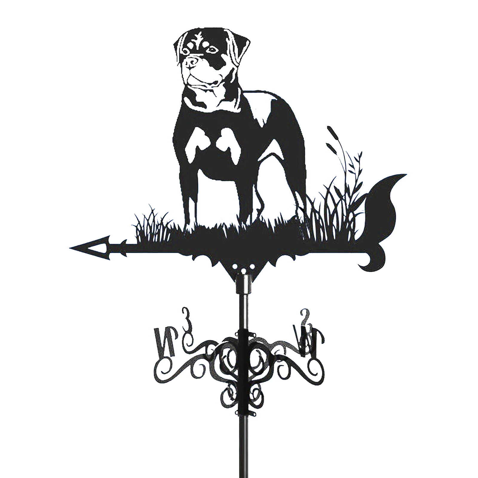 

Durable Stainless Steel Black Weathervane Farm Barn Scene Stake Crafts
