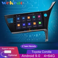 wekeao touch screen 10 1 1 din android 9 0 car radio automotivo gps navigation for toyota corolla car dvd multimedia player 4g