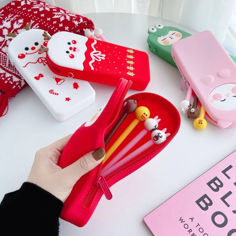 Большая косметичка забавный медведь искусственная для карандашей Пеналы сумки