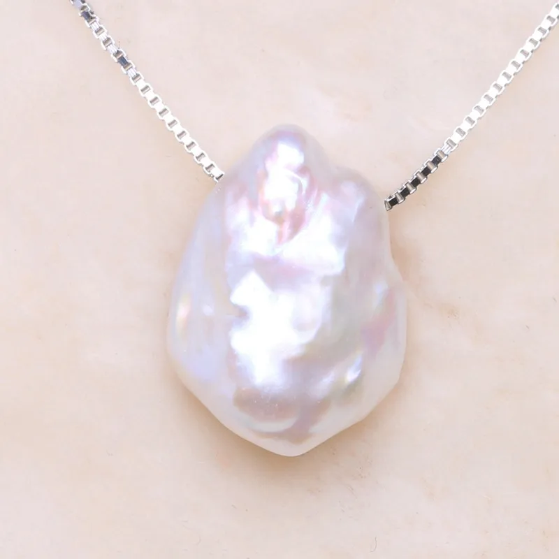 Ожерелье-цепочка с натуральным пресноводным жемчугом украшение из