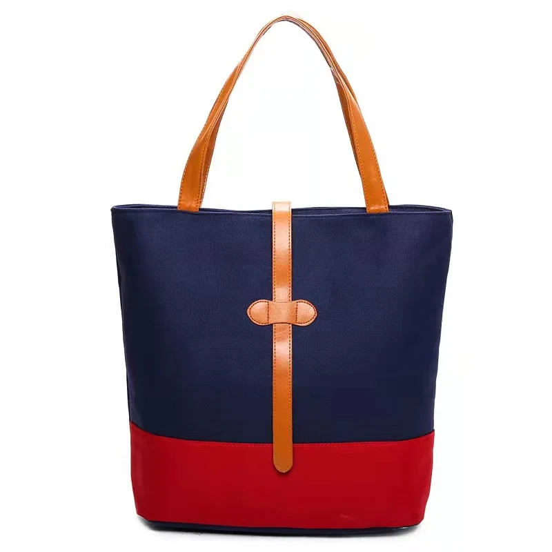 

Canvas bag Korean version of simple one-shoulder large-capacity women's bag new literary handbags hit color student bags