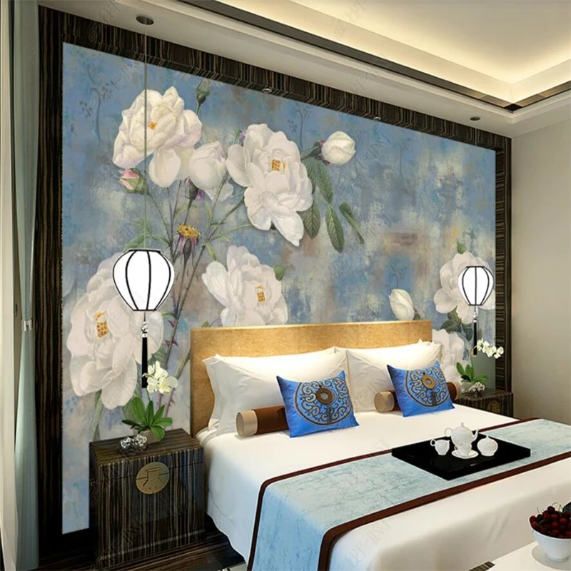 3d обои с изображением белой розы самоклеящиеся в стиле ретро | Обустройство дома