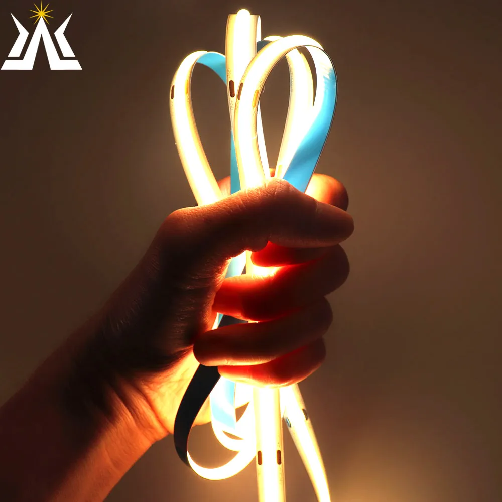 

528 LEDs /m Super Bright 3000K 4000K 6000K Warm Day Cold White Decorative Flexible COB LED Strip 12V 24V Soft FOB Light Bar