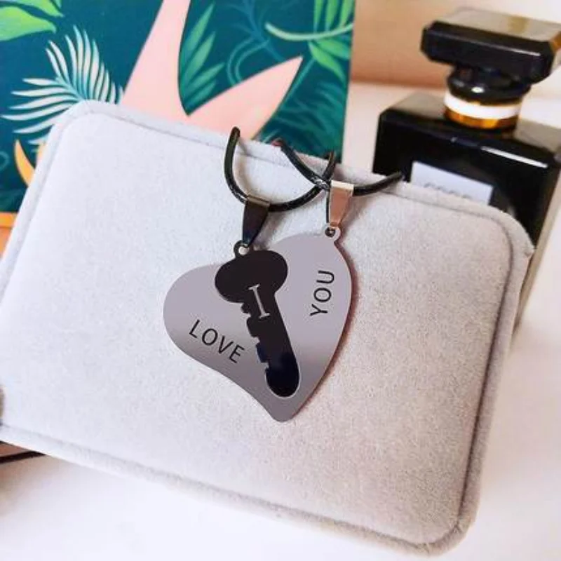 2 шт./компл. Пара Ожерелье для женщин и мужчин из двух предметов с принтом в виде