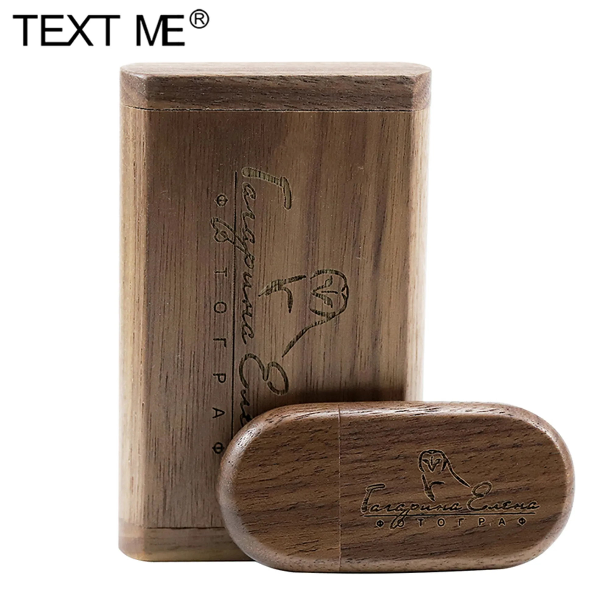 TEXT ME 1 шт Бесплатный Пользовательский логотип деревянный + коробка персональный