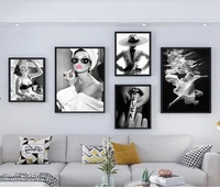 fashion wall art black white underwater woman print sexy female canvas art beauty wall picture painting modern home decor