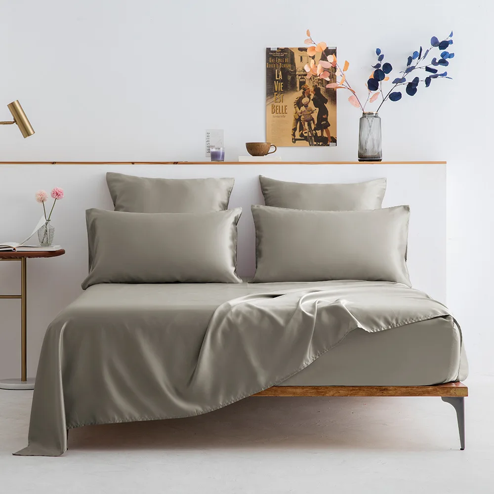 

Bedding Set Mattress Cover Solid Fitted Sheet Mattress Cover Four Corners with Elastic Bed Sheet Bed Sheet Pillowcase Modern