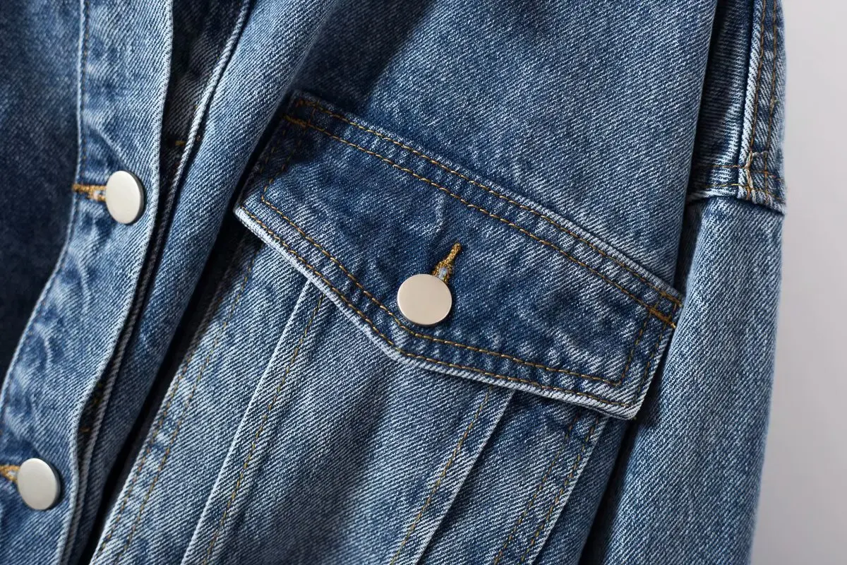 

Korean Women's Fashion Clothing 2020 Spring Autumn Turn-down Collar Waist Denim Jacket Women Raw Edge Jeans Jackets Coats Female