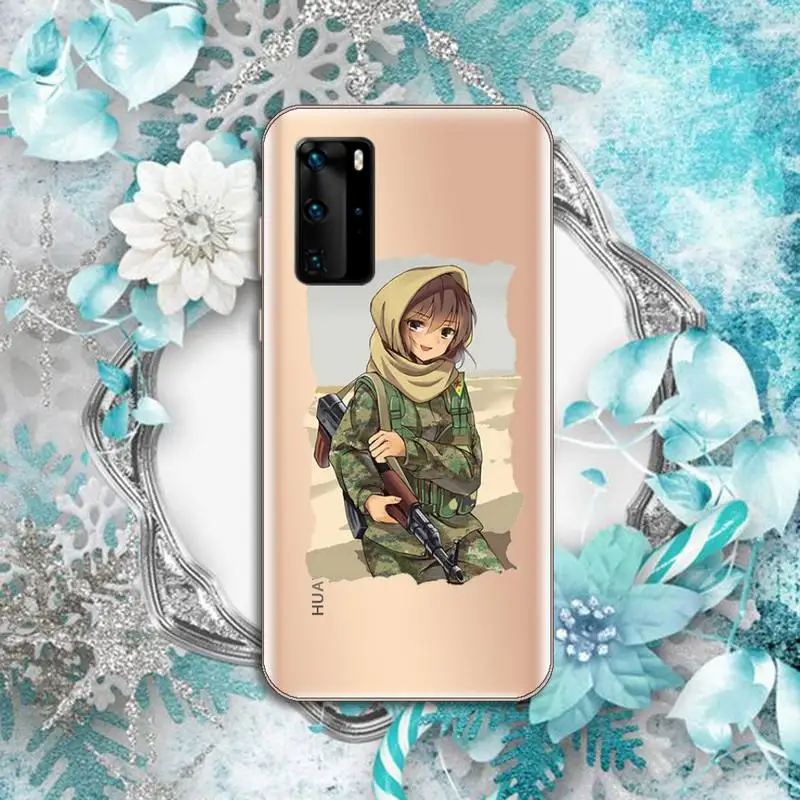 

Fashion anime police girl Phone Case Transparent for huawei honor P 40 30 20 lite Pro 10 i 8 9 x p smart 2019