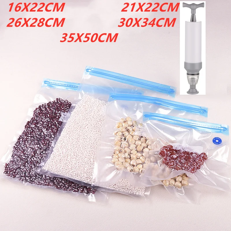 

Vacuum Seal Bags Reusable Bags for Food Storage Set Ziplock Freezer Bag with Hand Pump Bag Sous Vide Bags Packages for Freezing