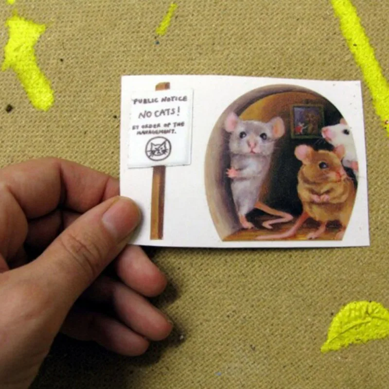 3d креативная миниатюрная мышь для внутреннего и наружного декора 2021 наклейка с