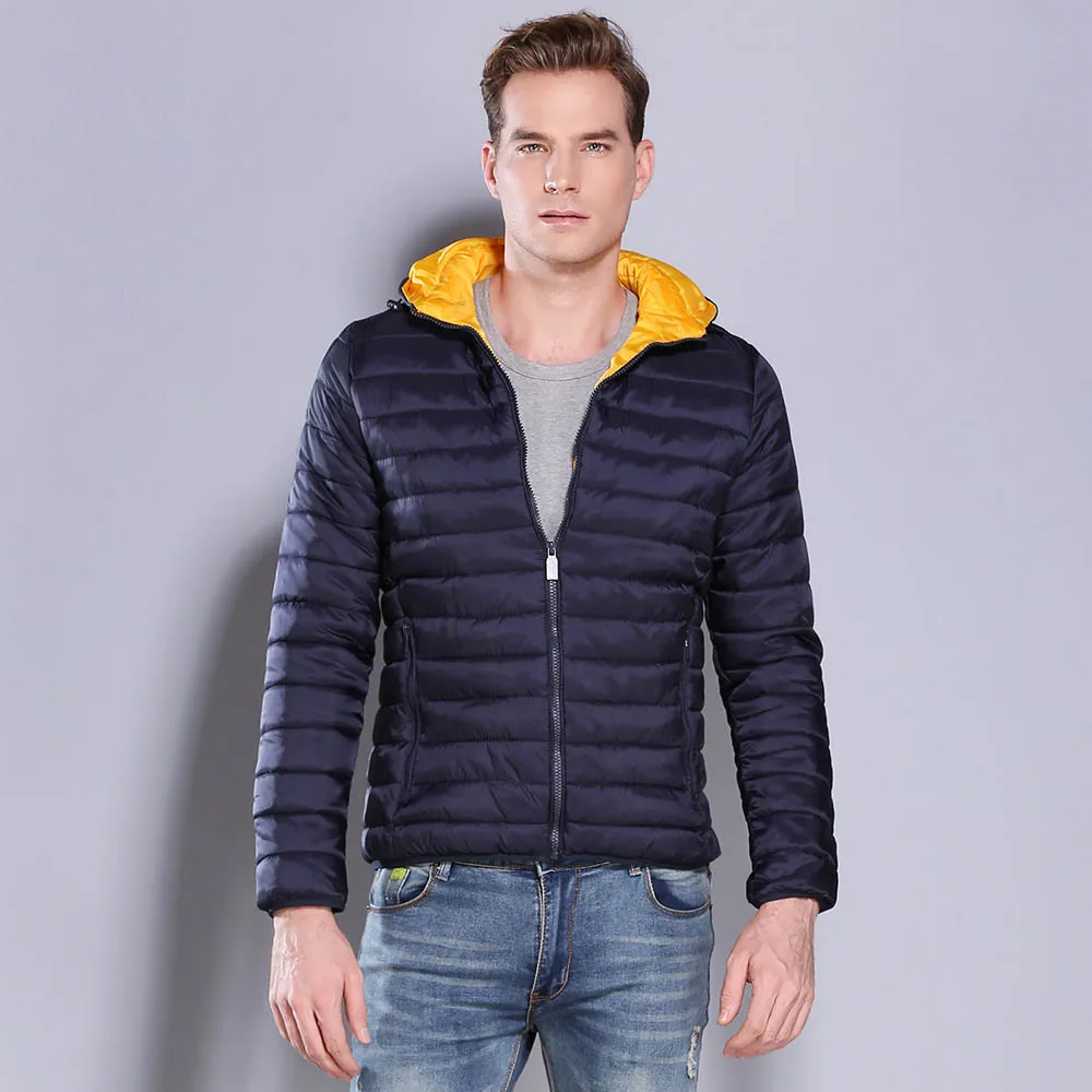 

YUSHU Warm Hooded Men Winter Jacket Casual Slim Mens Coats Parkas Zipper Cotton Male Outwear Men Brand Clothing YS0446