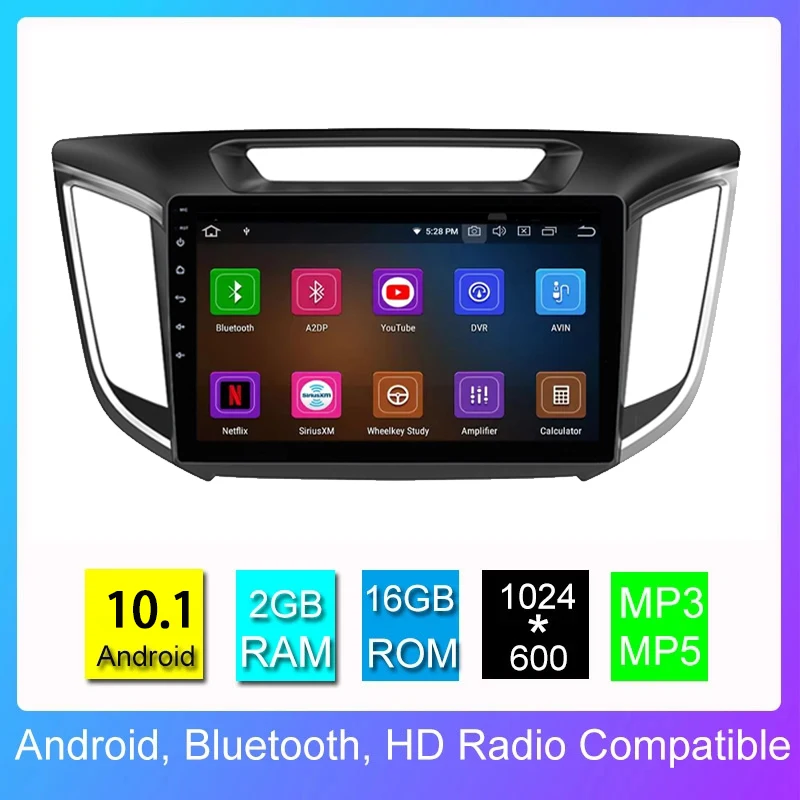 

Android 10.1 System 2GB+32GB Car Radio Multimedia Video Player GPS Navigation For Hyundai Creta ix25 2015-2018 Wifi 2Din no DVD