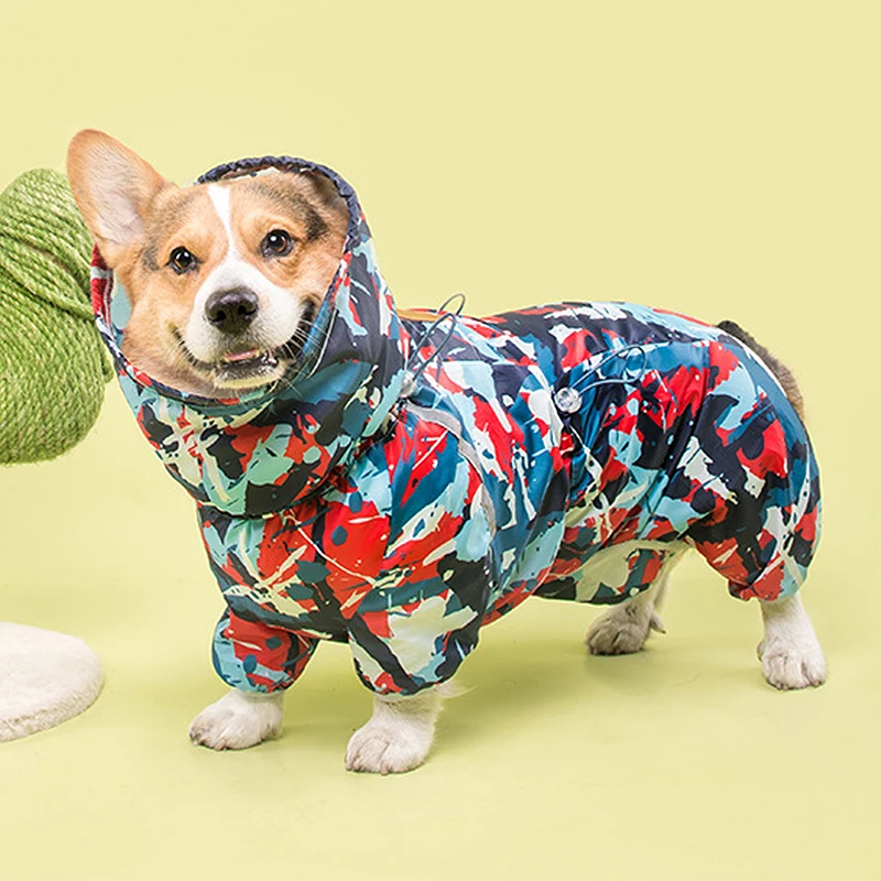 Дождевик с надписью ФБР (L-6XL Водонепроницаемый вельш корги плащ-дождевик