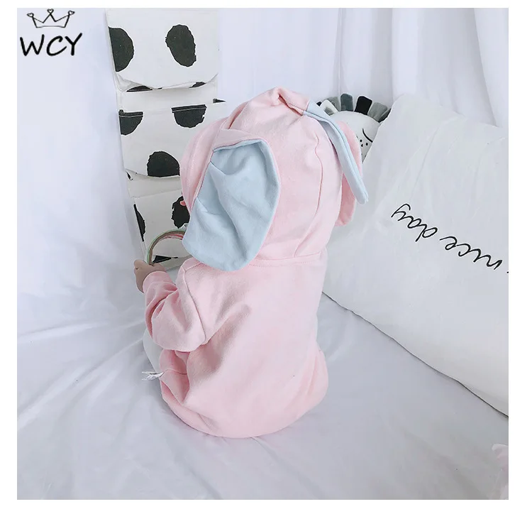 Fall New Baby Girl Clothes Cartoon Elephant modeling Roupa Infantil Korean Long sleeve Bodysuits + Leggings Hat Roupas De Bebe | Детская