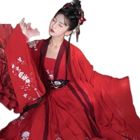 chinese traditional hanfu women dress cosplay robe dance set fairy costume clothing girls red han dynasty ancient