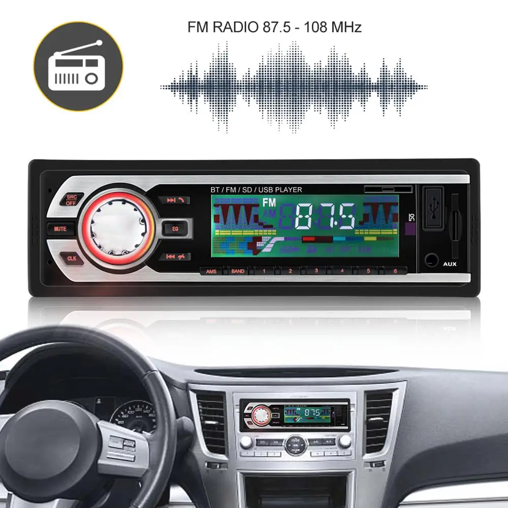 Авторадио 1 din автомобильное радио 24 в Bluetooth Радио Стерео FM/Aux вход/SD/USB MP3 рекордер