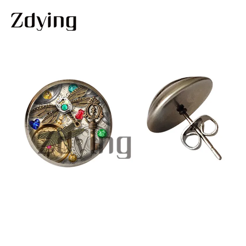 Женские и мужские серьги-гвоздики в стиле стимпанк | Украшения аксессуары