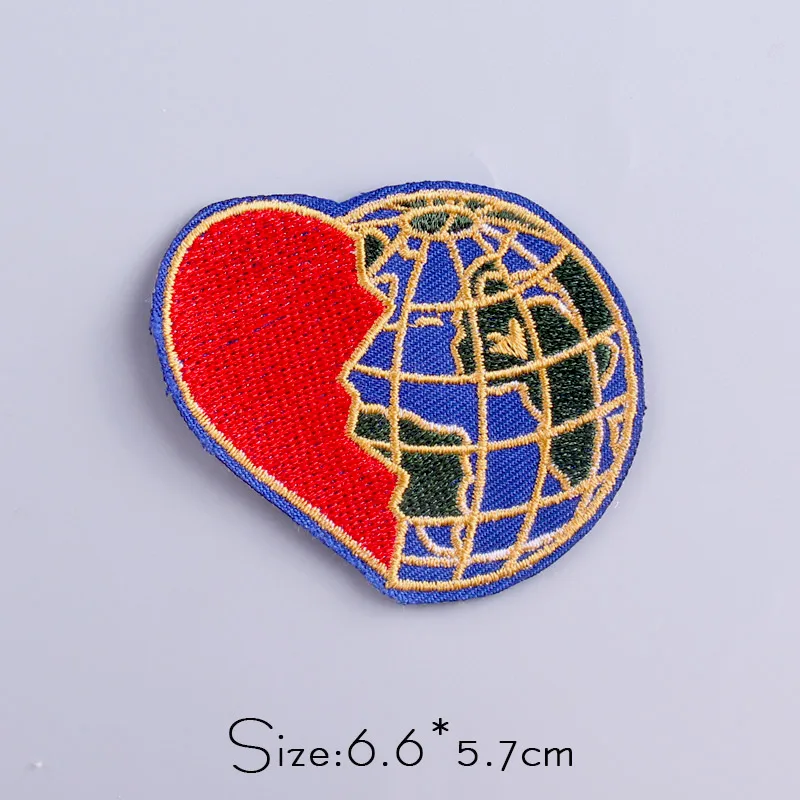 

Diy Rainbow/Earth Stripe Patches Letter Applique Patch Iron On Patches On Clothes Heart Sewing Embroidered Patch For Clothing