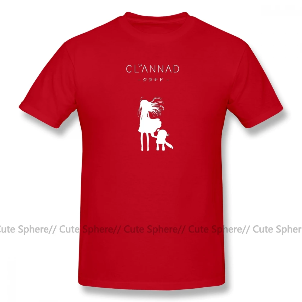 Clannad/футболка, CLANNAD Robot, белая футболка, летняя футболка из 100 хлопка, футболка с потрясающим принтом 5x - Цвет: Red
