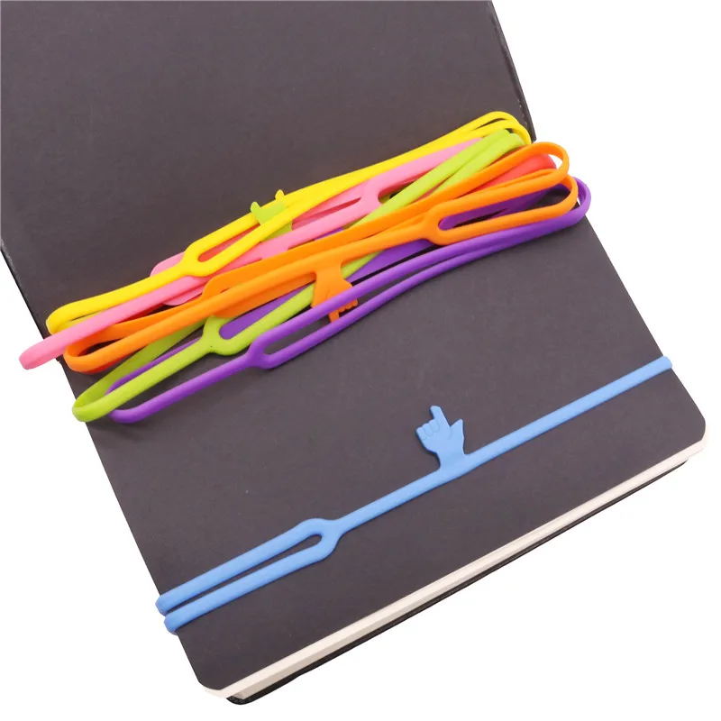 

1 Pcs Flexible bookmark Learning Stationery Unique Creative Silicone Finger Pointing Bookmark Elasticity Book Mark