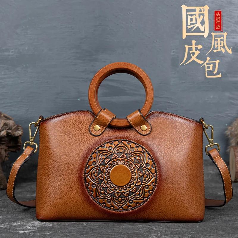 

Leather women's bag small square bag 2021 new women's handbag top layer cowhide single shoulder oblique span bag women