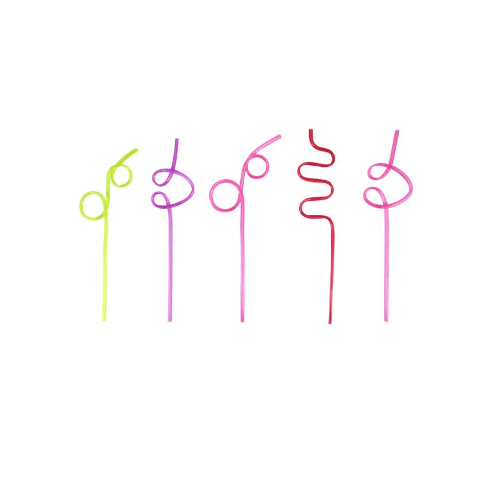 

10PCS PVC Crazy Loop Straws Crazy Reusable Drinking Straws in Assorted Colors Great for Parties Carnivals Fun Mixed Color