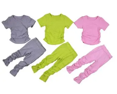 Детский спортивный костюм из двух предметов топ с открытой спиной и пышными