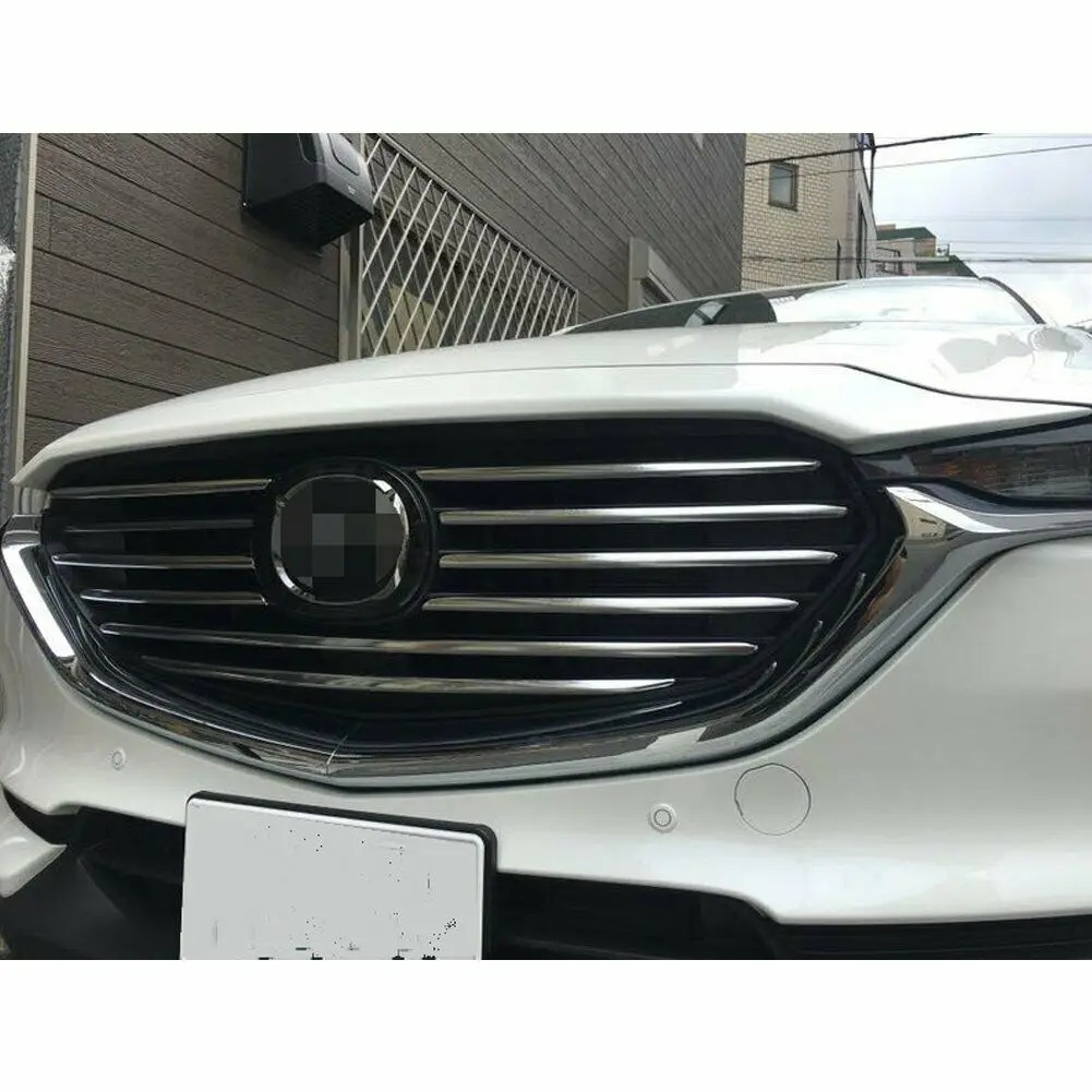 

Fit For Mazda CX-8 CX8 2018 2019 Chrome Front Grill Grille Cover Trims