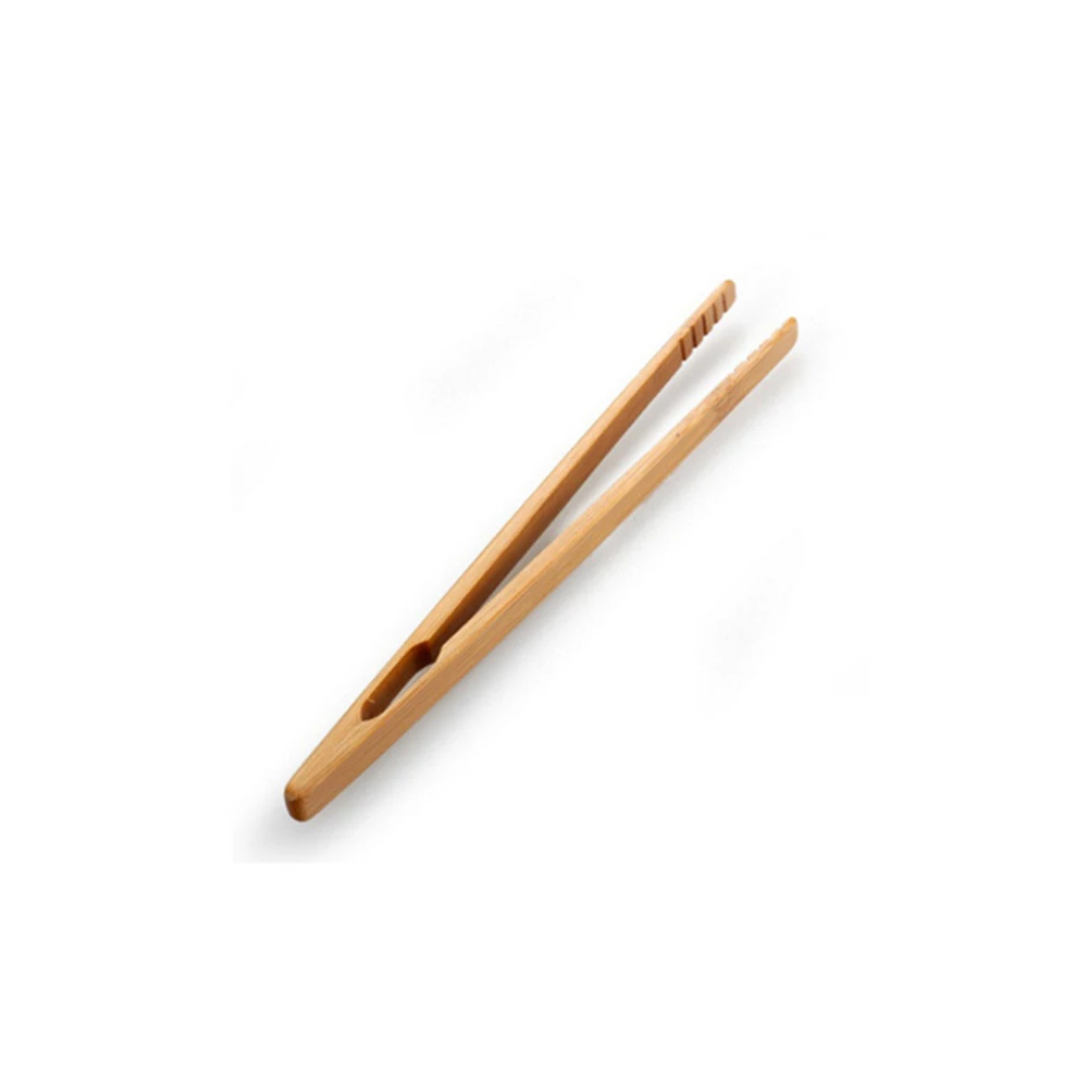 

18cm Bamboo Teaware Tea Clips Tweezer Kitchen Salad Food Toast Wood Tongs