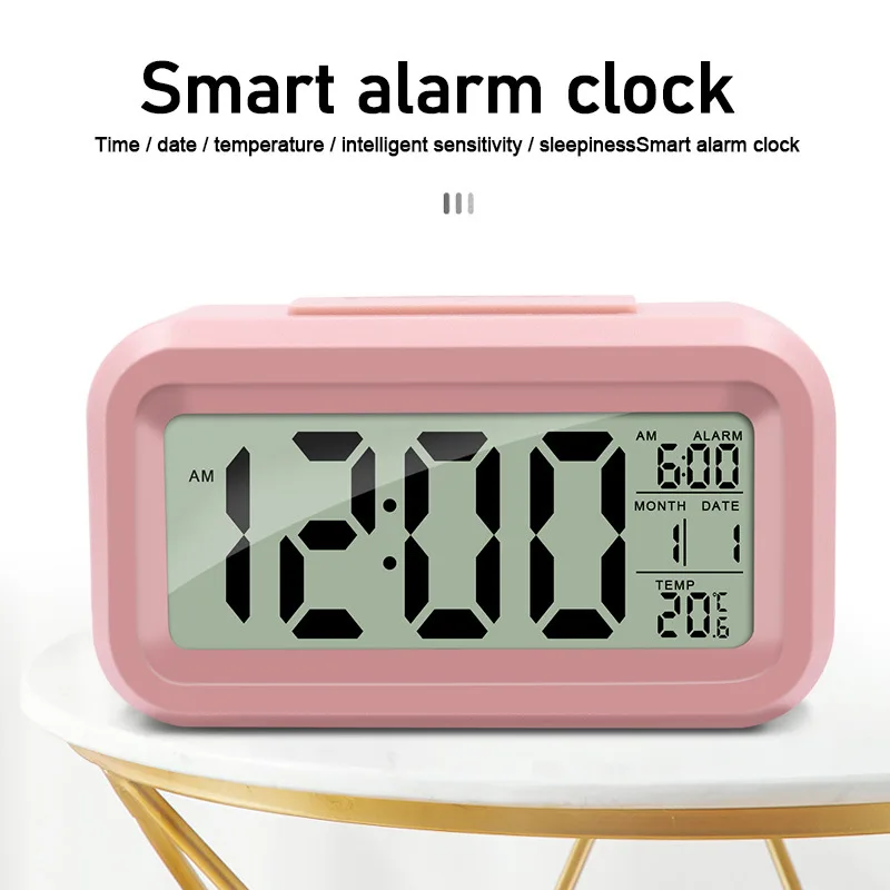 Цифровой будильник с светодиодный ШИМ светодиодным экраном настольные цифровые