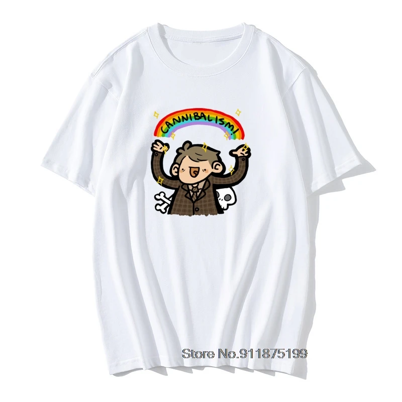 Mens Hannibal T Shirts CANNIBALISM T-Shirt Print Tee Shirt Basic Men 100% Cotton Funny Oversized Tshirt | Мужская одежда