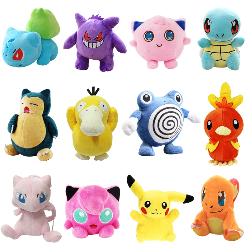 15 см-20 см Meowth Squirtle Snorlax Jigglypuff Poliwhirl Charmander Gengar Bulbasaur Torchic Jigglypuff Squitle плюшевые игрушки куклы