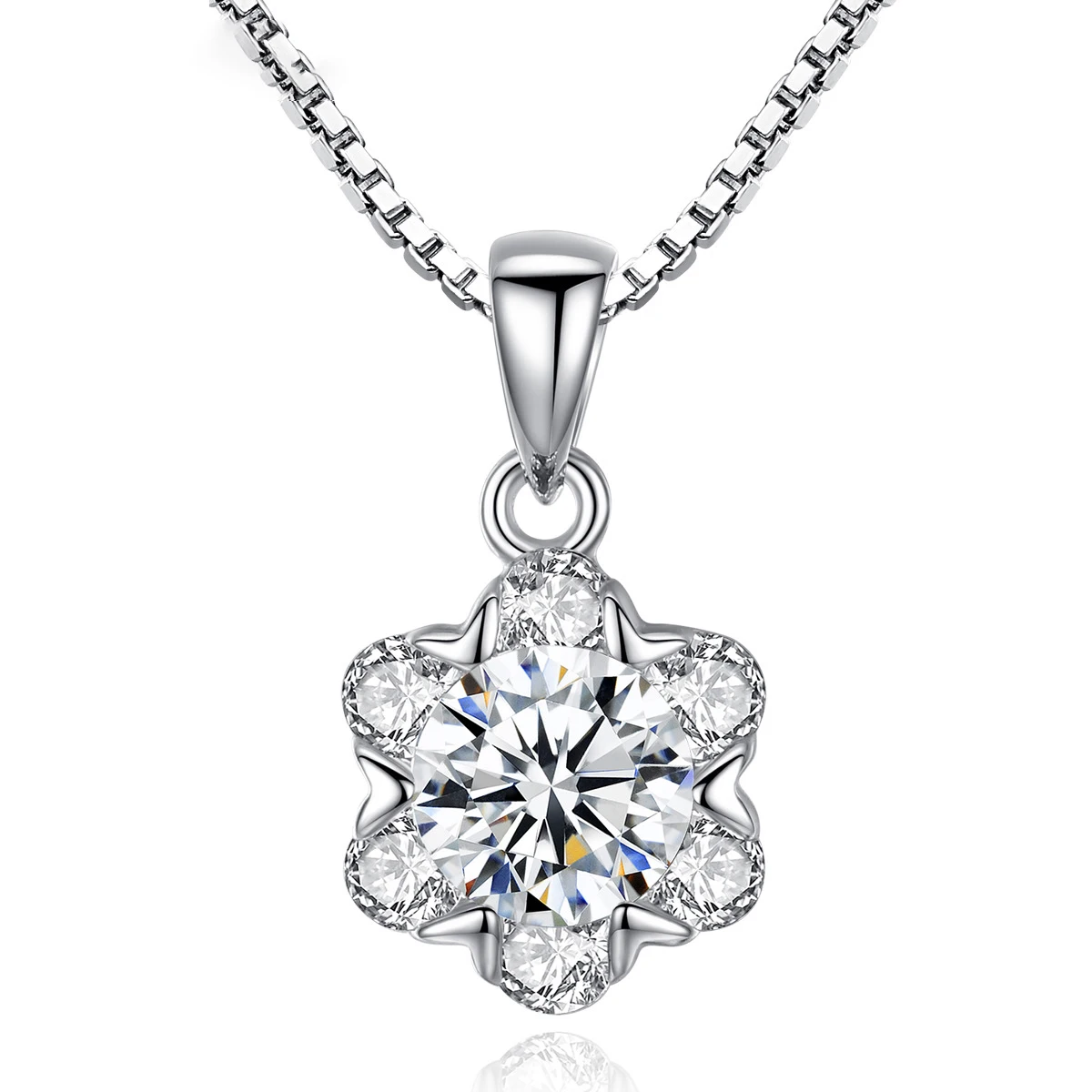 

Женское ожерелье из серебра 925 пробы с инкрустированным Цирконом