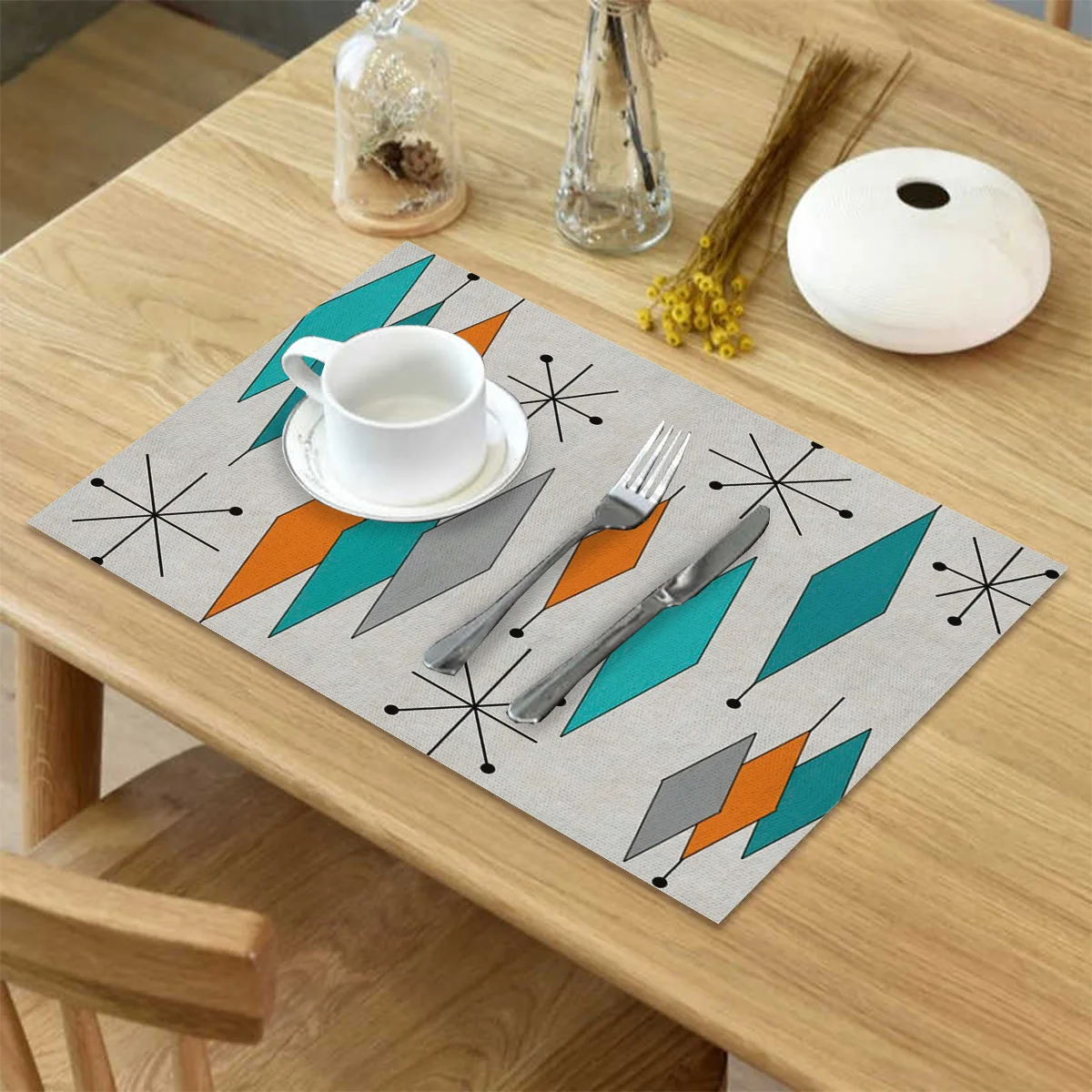 4 6 штук в партии комплект Коврики на стол средневековый ретро с геометрическим