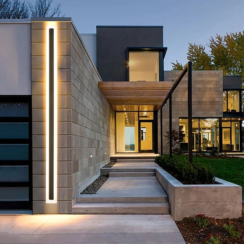 Modern Waterproof LED Long Strip Wall Lamp RGB Outdoor IP68 Aluminum Porch Garden Sconce Villa 110/220V Light Luminaire |