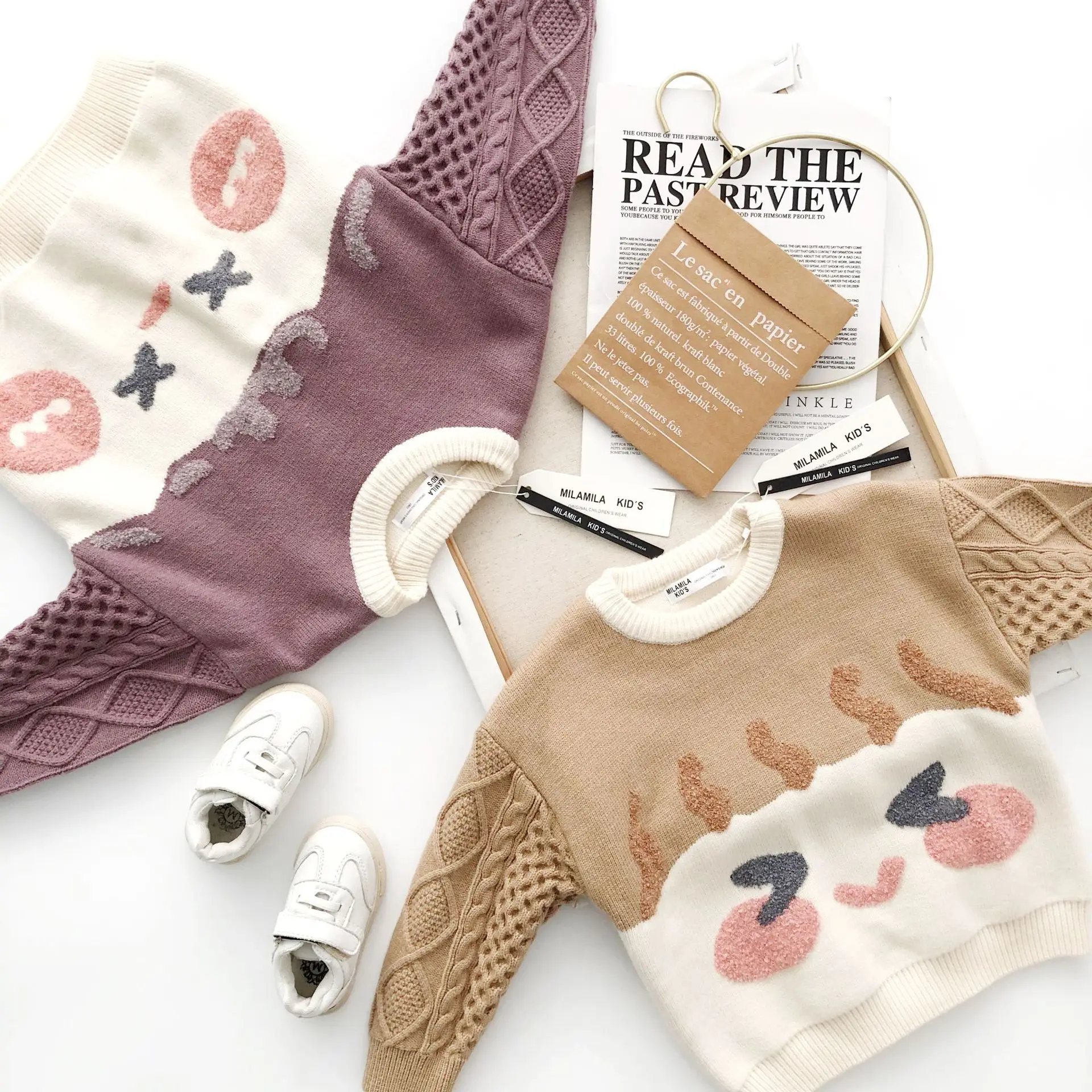 

Tonytaobaby осенне-зимний новый милый жаккардовый свитер для девочек